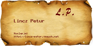 Lincz Petur névjegykártya